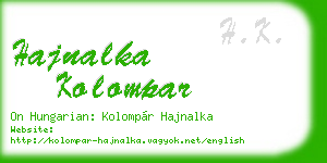 hajnalka kolompar business card